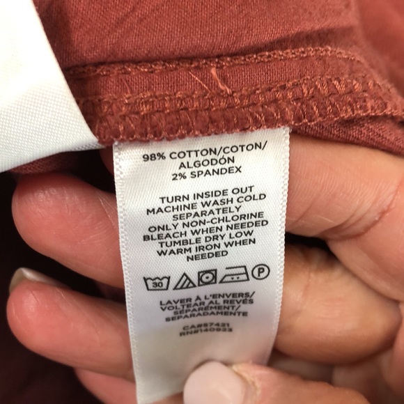 Loft Rust Coral High Waist Cotton Denim Shorts Size 4 NWT - Picture 9 of 11